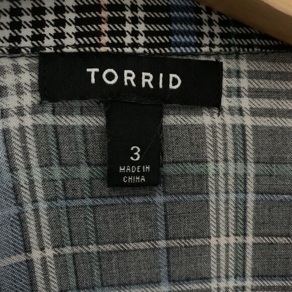Torrid Cardigan Women's Size 3x Open Front Tartan Plaid Rayon Academia - Picture 4 of 6